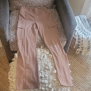 Athleta Tan Straight Leg Cargo Pants